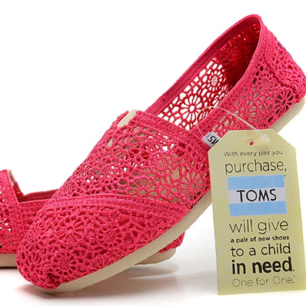 Lace Toms Coral Color Size 9 Like New